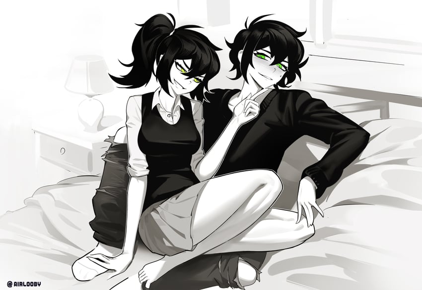 andrew graves and renee graves (the coffin of andy and leyley) drawn by aierlaobo