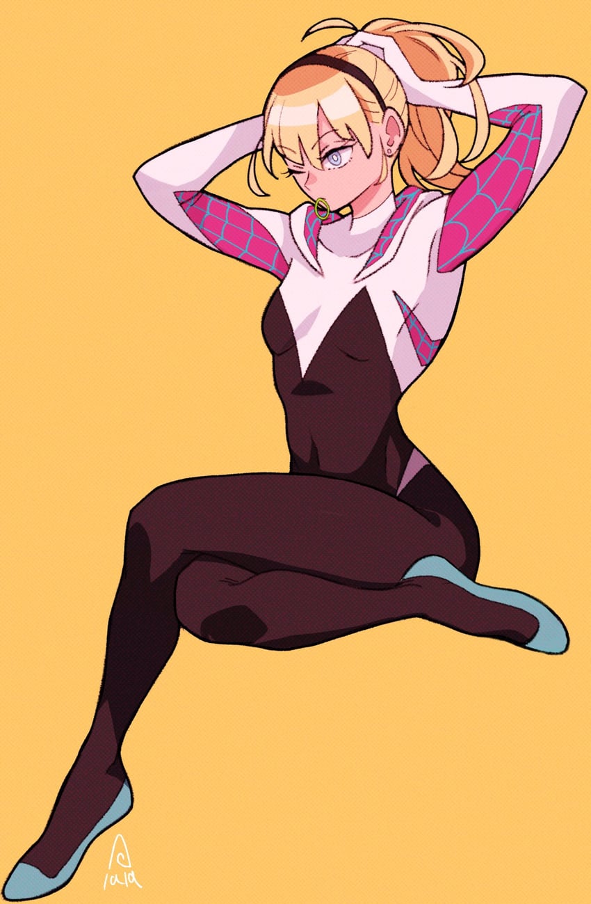 spider-gwen and gwen stacy (marvel and 1 more) drawn by sushi_pizza_rrr