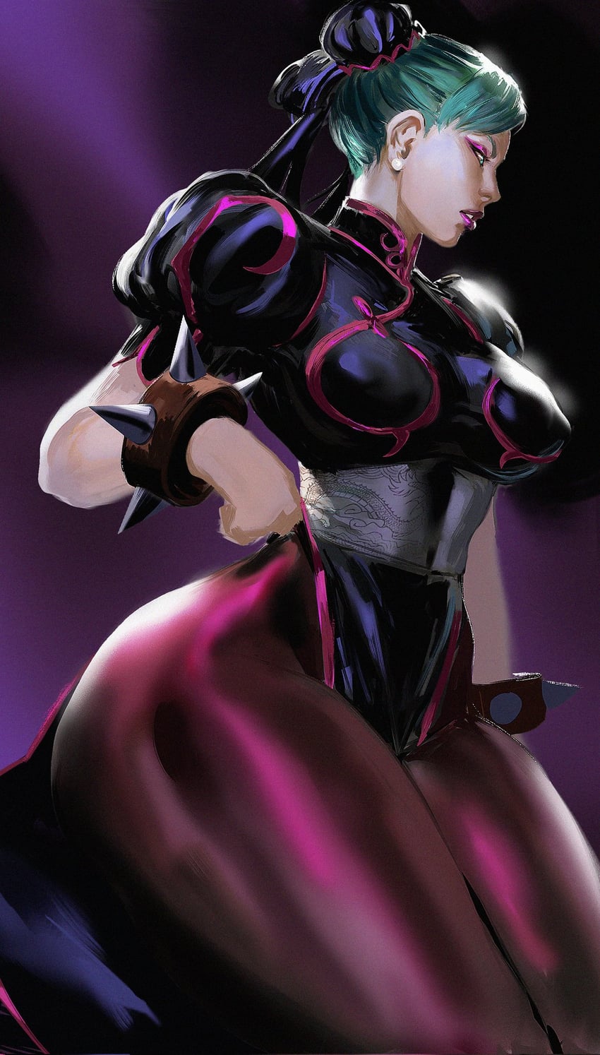 chun-li and morrigan aensland (street fighter and 2 more) drawn by mashingvaquita