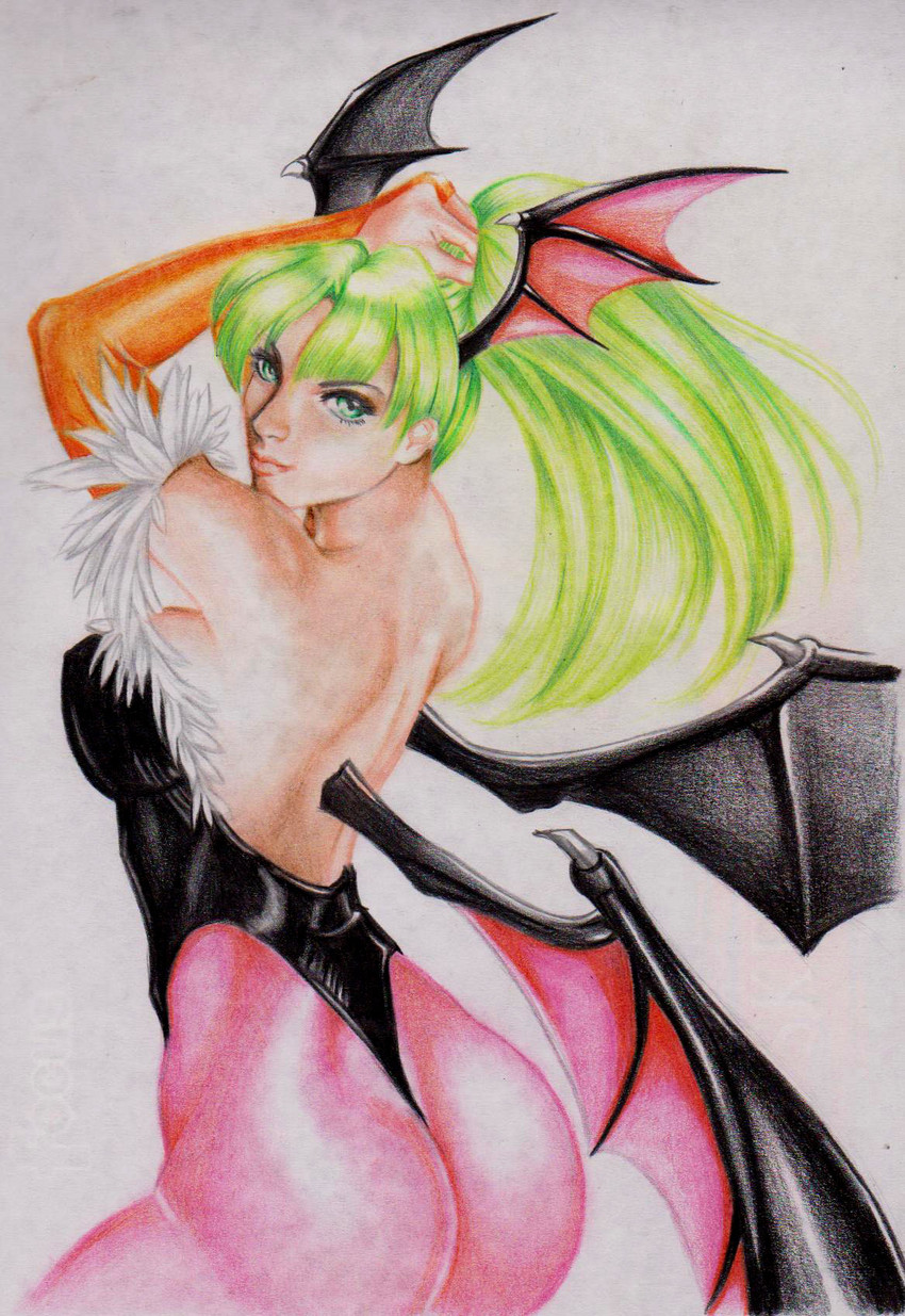 morrigan aensland (darkstalkers) drawn by aramismarron and spolarium