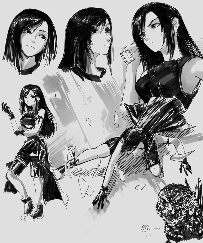 tifa lockhart (final fantasy and 2 more) drawn by heartbreak_juan
