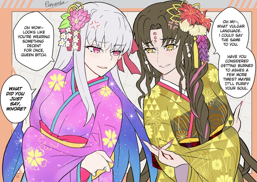 kama and sessyoin kiara (fate and 1 more) drawn by caravthir