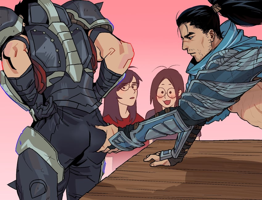 darius and yasuo (league of legends) drawn by susan_kim