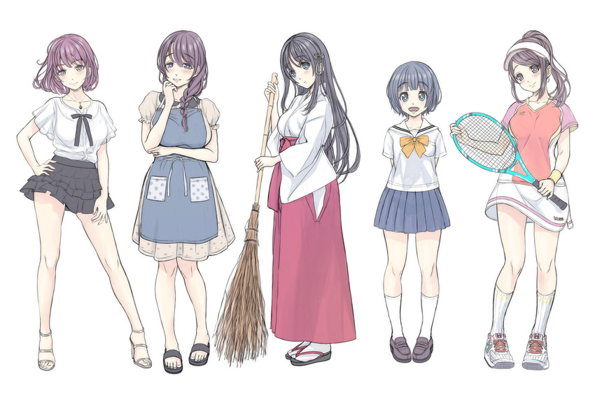 hanazono aoi, tamaryokucha nene, tsukishiro yayoi, himuro mirai, and fujimoto yukino (original) drawn by v-mag
