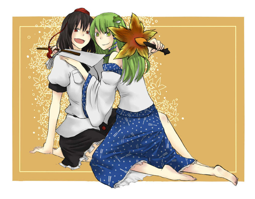 kochiya sanae and shameimaru aya (touhou) drawn by kamejiro_(sasakame)