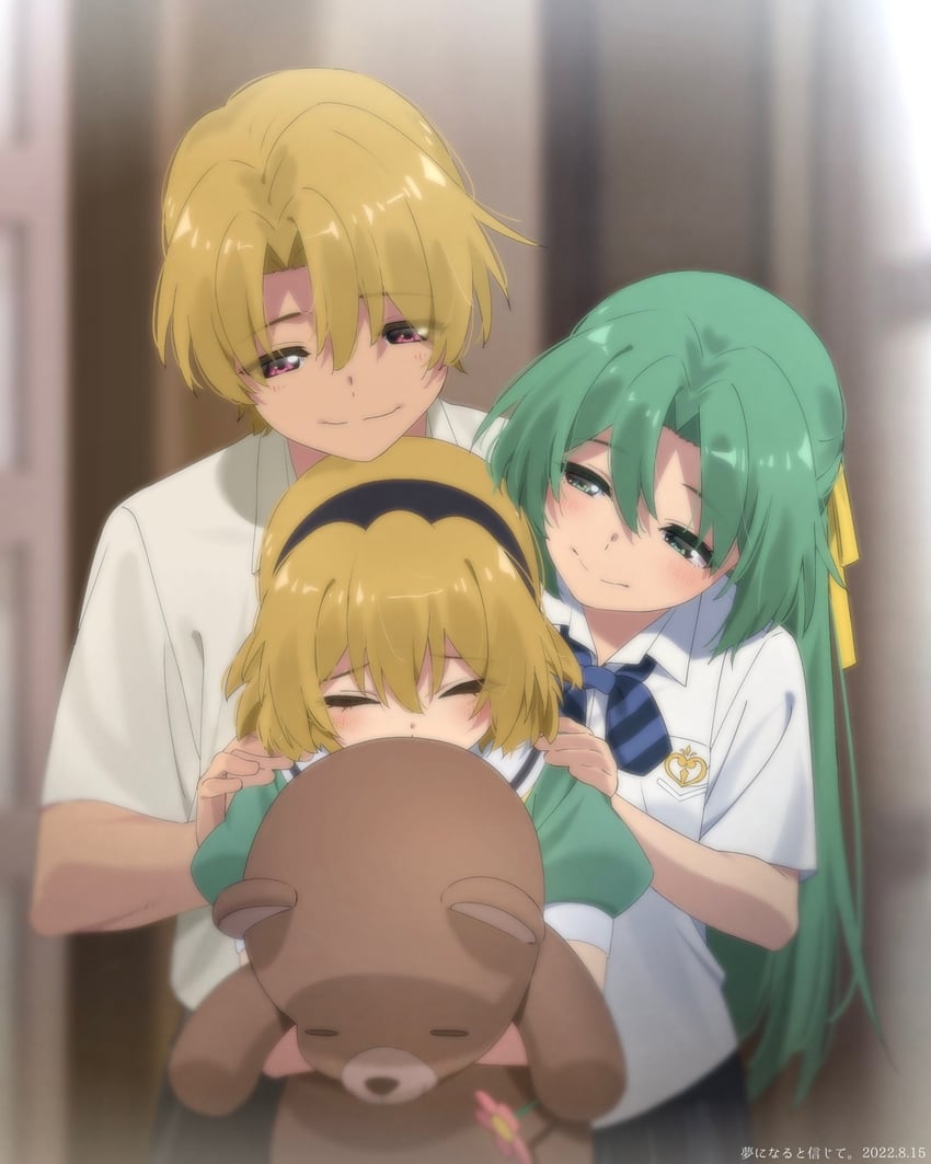 houjou satoko, sonozaki shion, and houjou satoshi (higurashi no naku koro ni) drawn by aru_aru