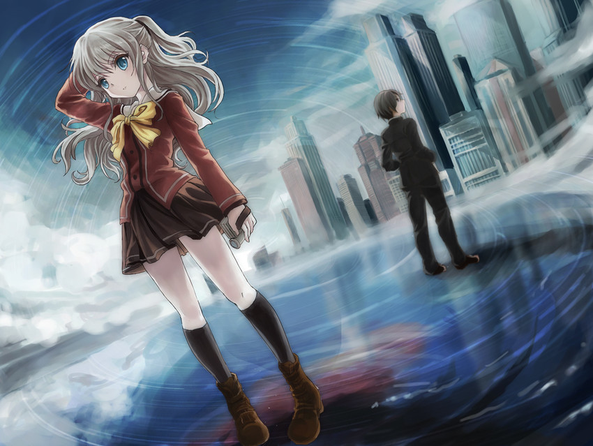 tomori nao and otosaka yuu (charlotte) drawn by urabe_michiru