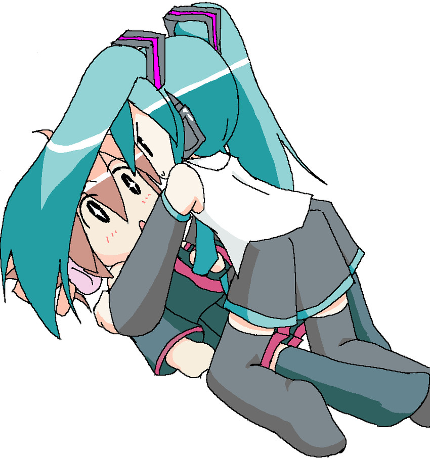 hatsune miku, kasane teto, and chibi miku (vocaloid and 1 more)