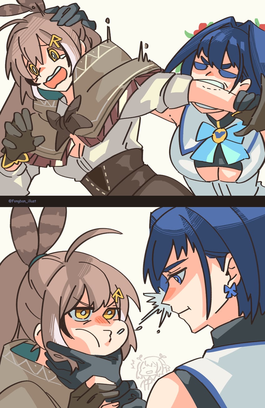 ouro kronii, nanashi mumei, and ceres fauna (hololive and 1 more) drawn by fongban_illust