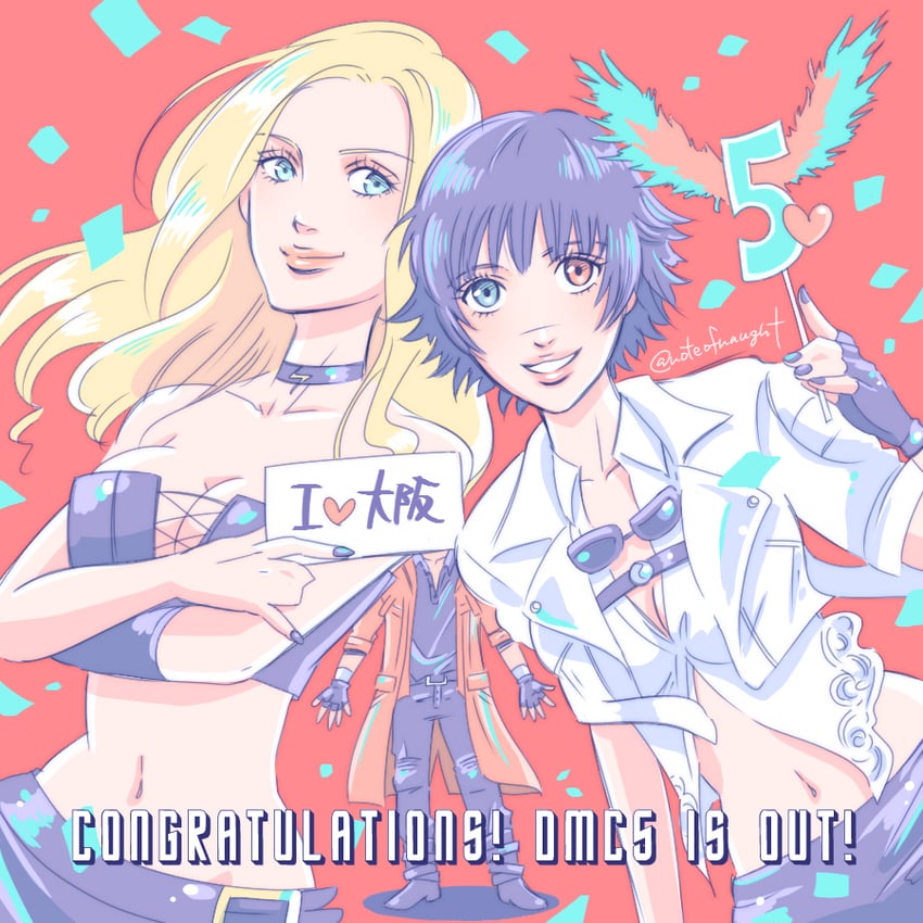 dante, lady, and trish (devil may cry and 1 more) drawn by allie_(united_f)