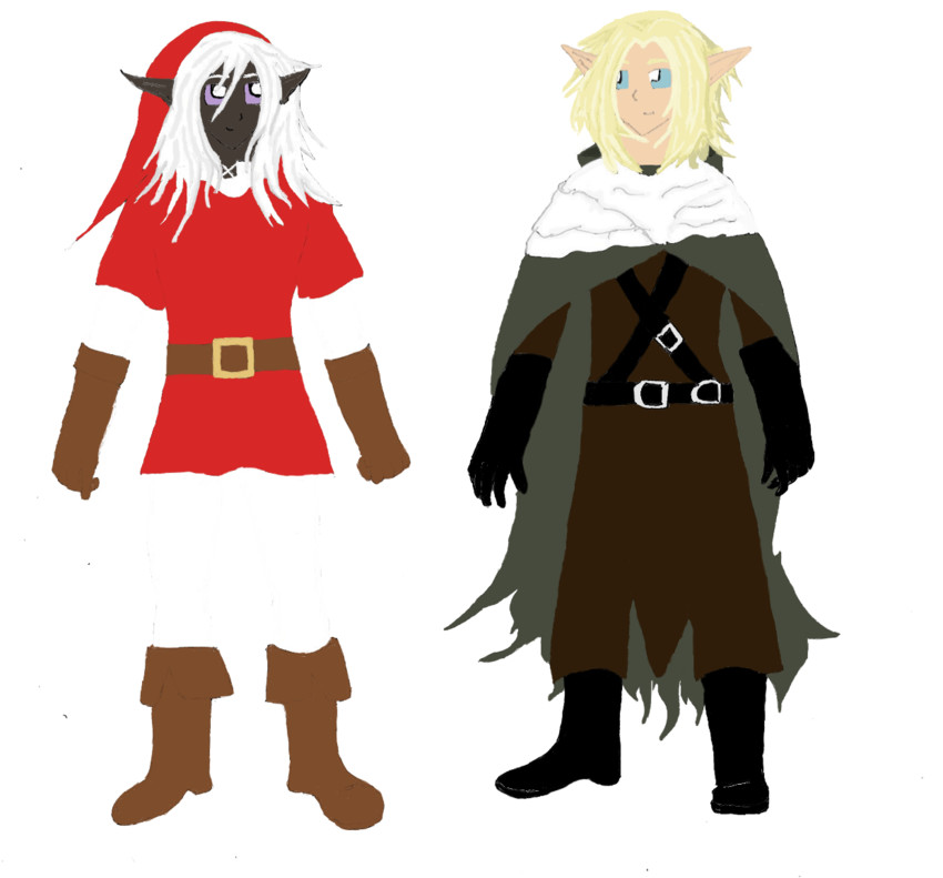 link and drizzt do'urden (the legend of zelda and 1 more) drawn by darkelfbard