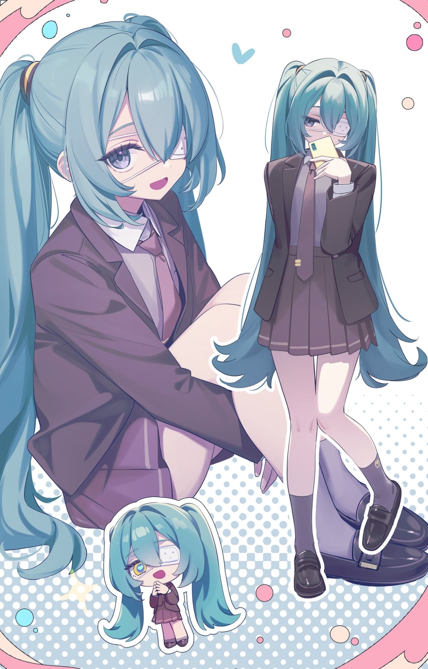 hatsune miku (vocaloid and 1 more) drawn by deadnooodles