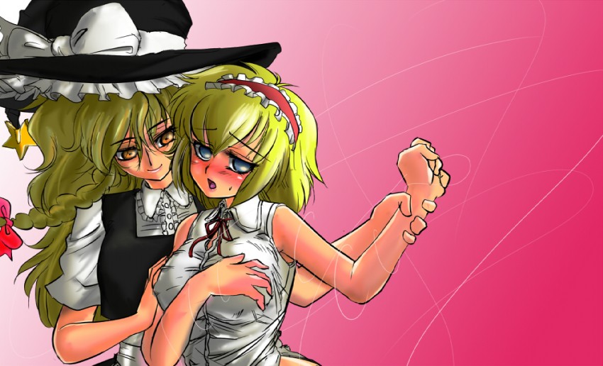 kirisame marisa and alice margatroid (touhou) drawn by danna_(karatekikku)