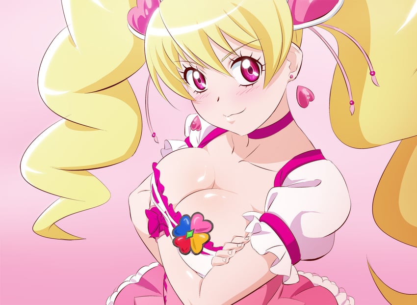 momozono love and cure peach (precure and 1 more) drawn by fuchi_(nightmare)