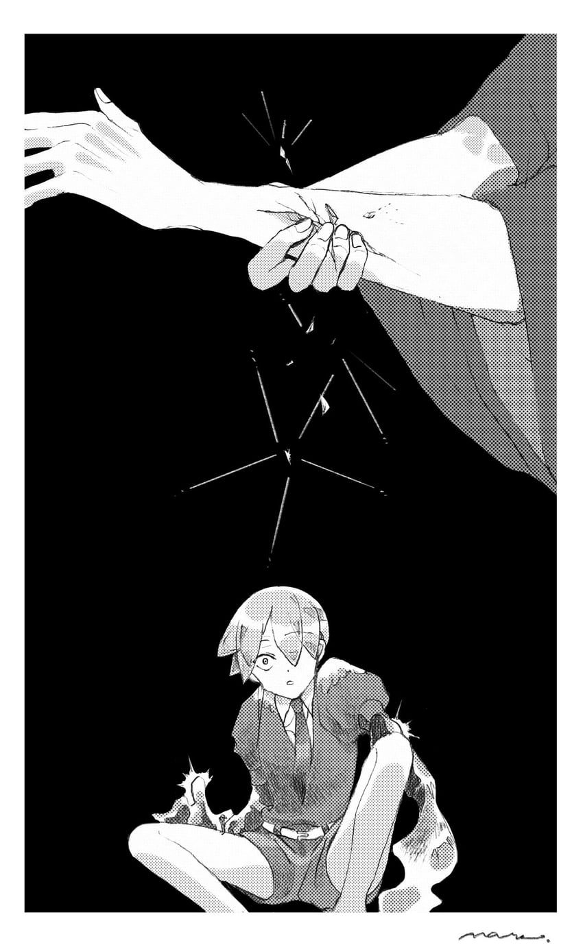phosphophyllite and kongou sensei (houseki no kuni) drawn by lililin