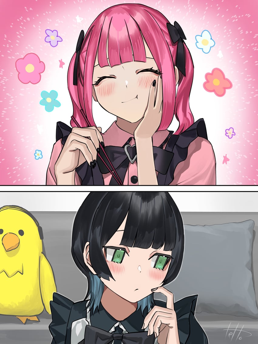 hinamizawa hinami and igarashi ritsu (original) drawn by tetto_(onnoveltet)