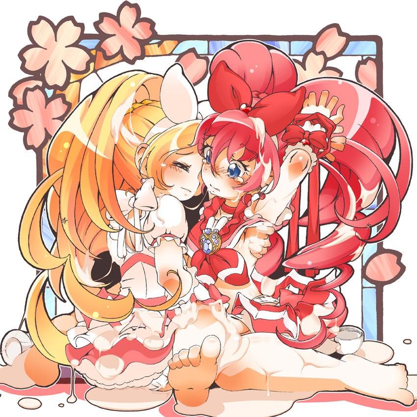 houjou hibiki, minamino kanade, cure melody, and cure rhythm (precure and 1 more) drawn by ao_yasai