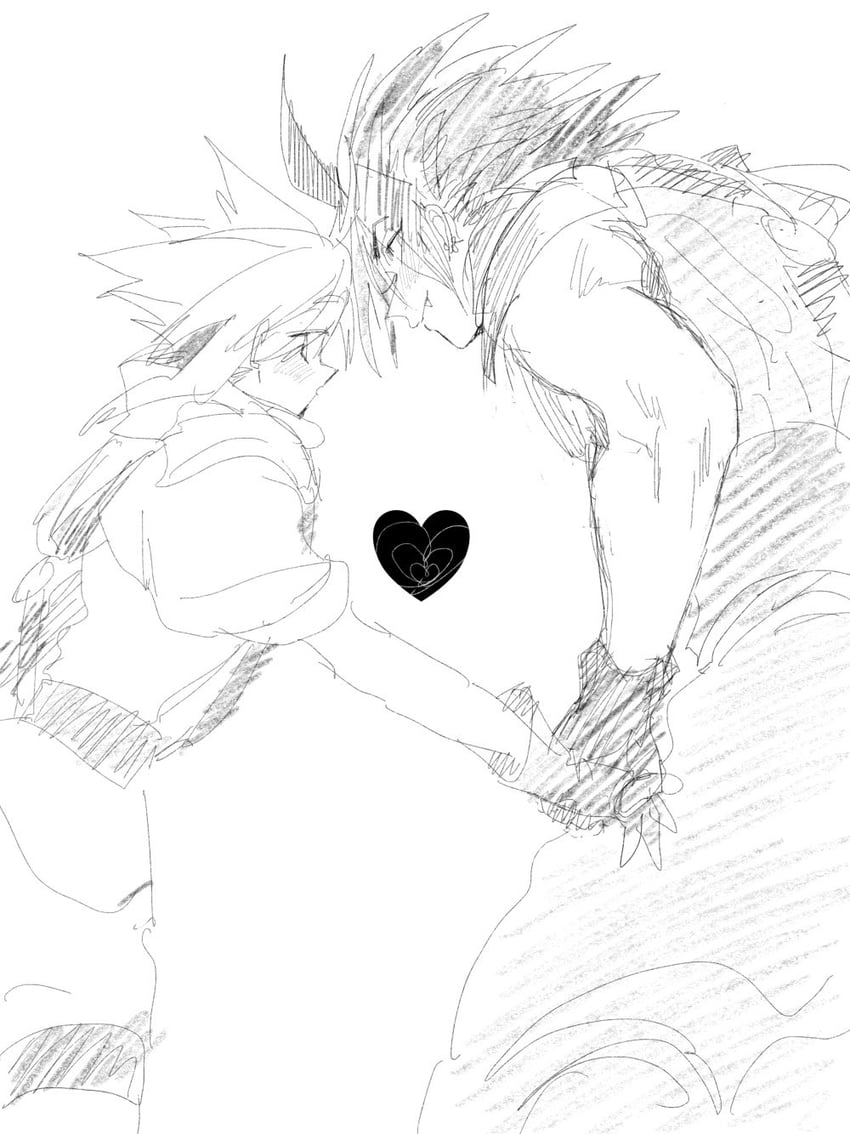 cloud strife and zack fair (final fantasy and 2 more) drawn by zc_furuya