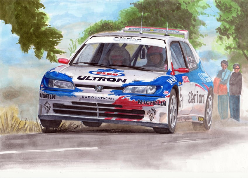michelin man, gilles panizzi, and francois delecour (real life and 2 more) drawn by recaro
