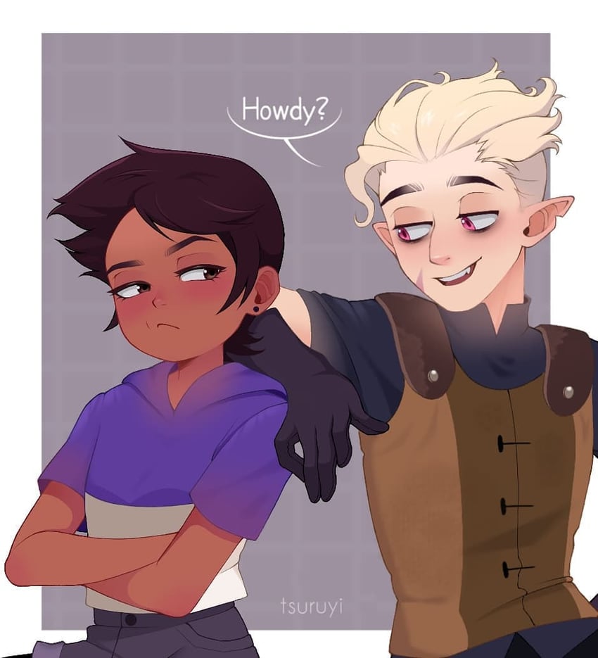 luz noceda and hunter (the owl house) drawn by tsuruyi1