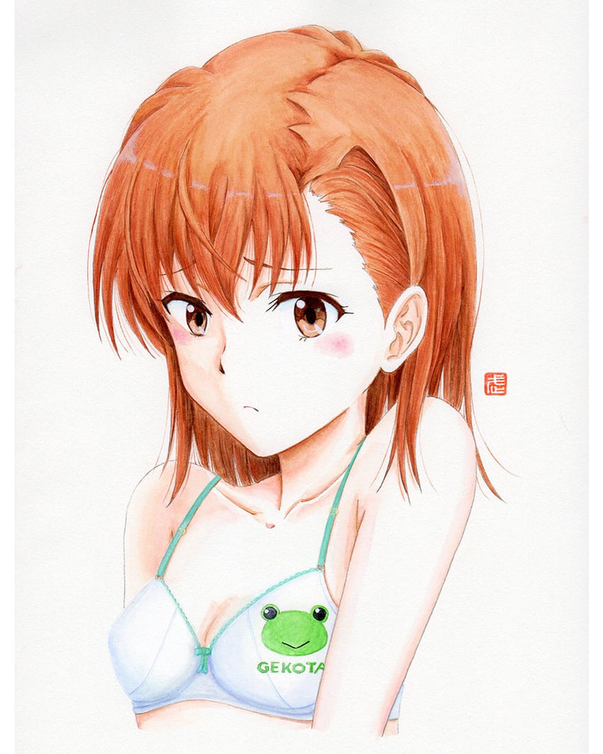 misaka mikoto and gekota (toaru majutsu no index and 1 more) drawn by y_takeshinu_wan
