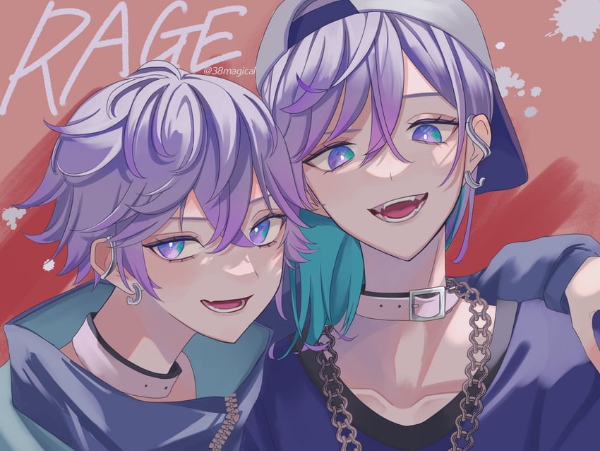 yatonokami kanata and yatonokami nayuta (paradox live) drawn by miya_(38magical)