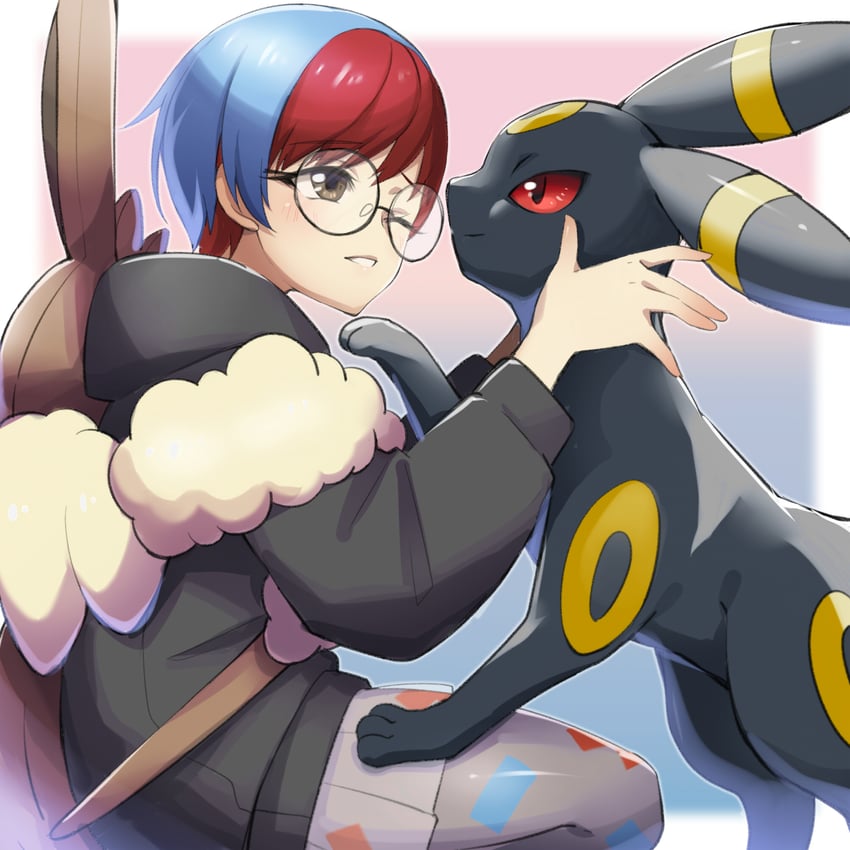 eevee, umbreon, and penny (pokemon and 1 more) drawn by misubaru_rin