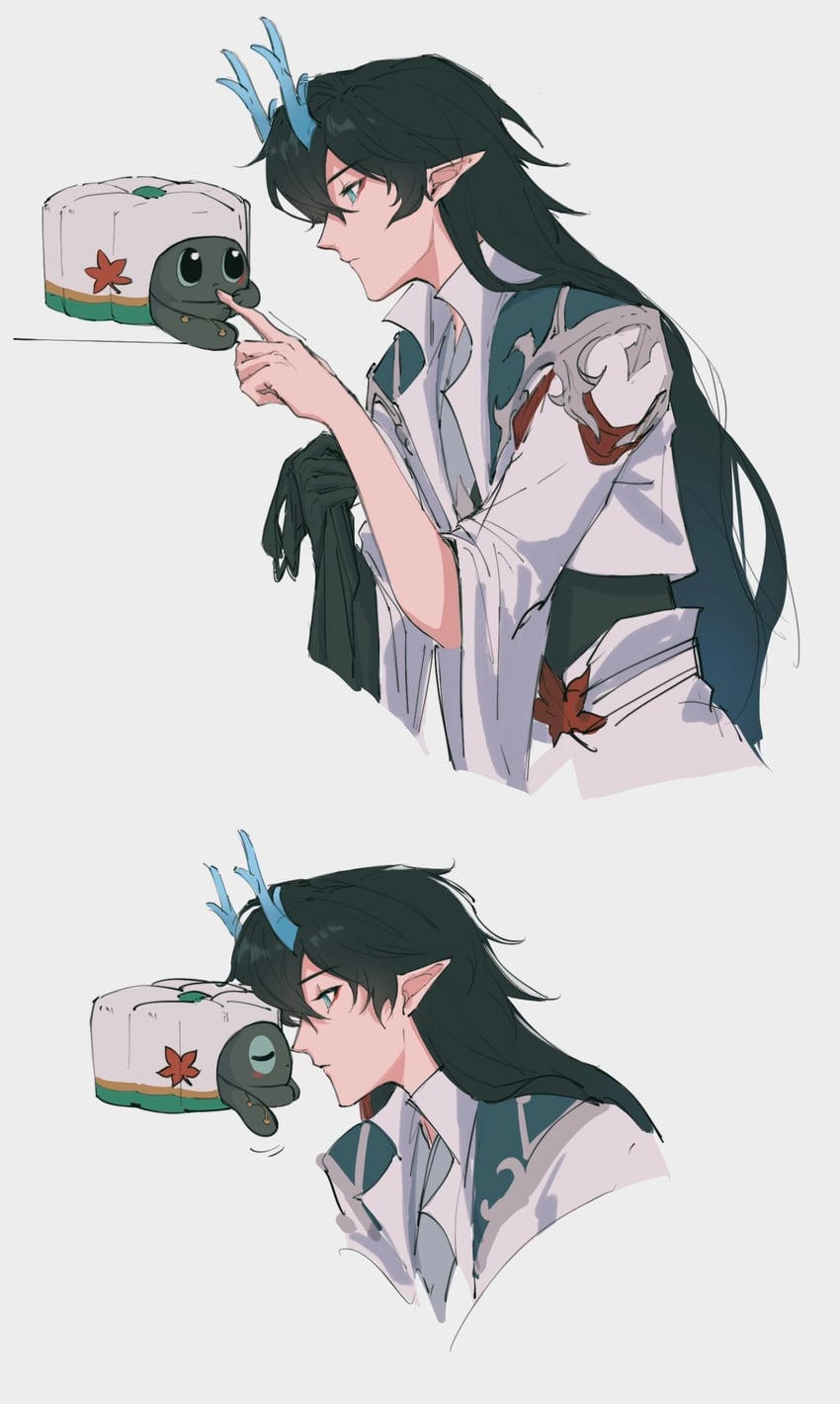 dan heng and dan feng (honkai and 1 more) drawn by lilibei123