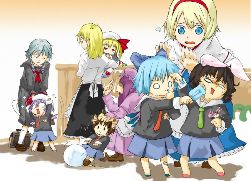 kirisame marisa, remilia scarlet, flandre scarlet, izayoi sakuya, cirno, and 5 more (touhou) drawn by ogawa_maiko