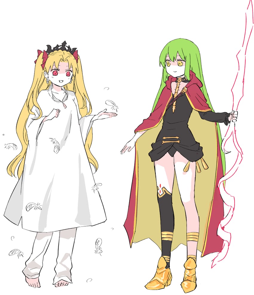 ereshkigal and enkidu (fate and 1 more) drawn by himeko_(nico6v6pachi)