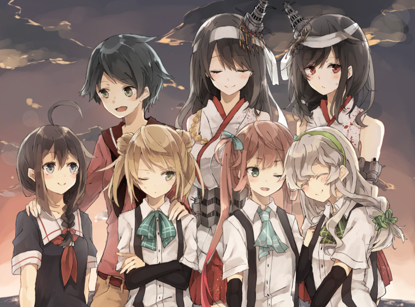 shigure, yamashiro, fusou, mogami, michishio, and 2 more (kantai collection) drawn by chibirisu