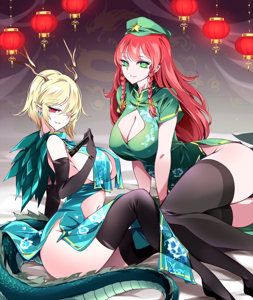hong meiling and kicchou yachie (touhou) drawn by raptor7