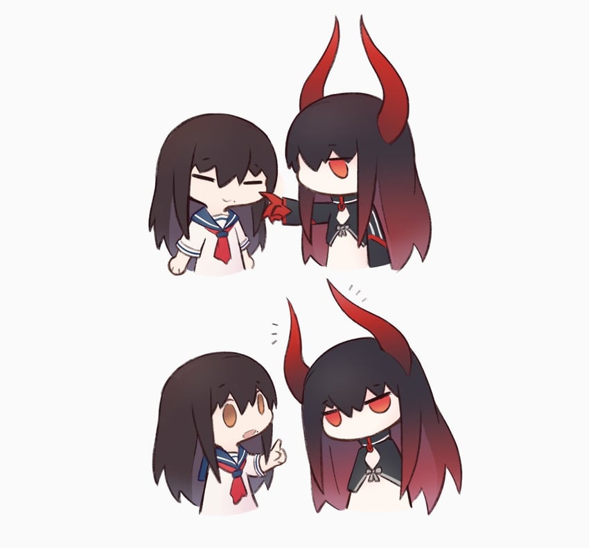 black gold saw and irino saya (black rock shooter) drawn by mehyuew39