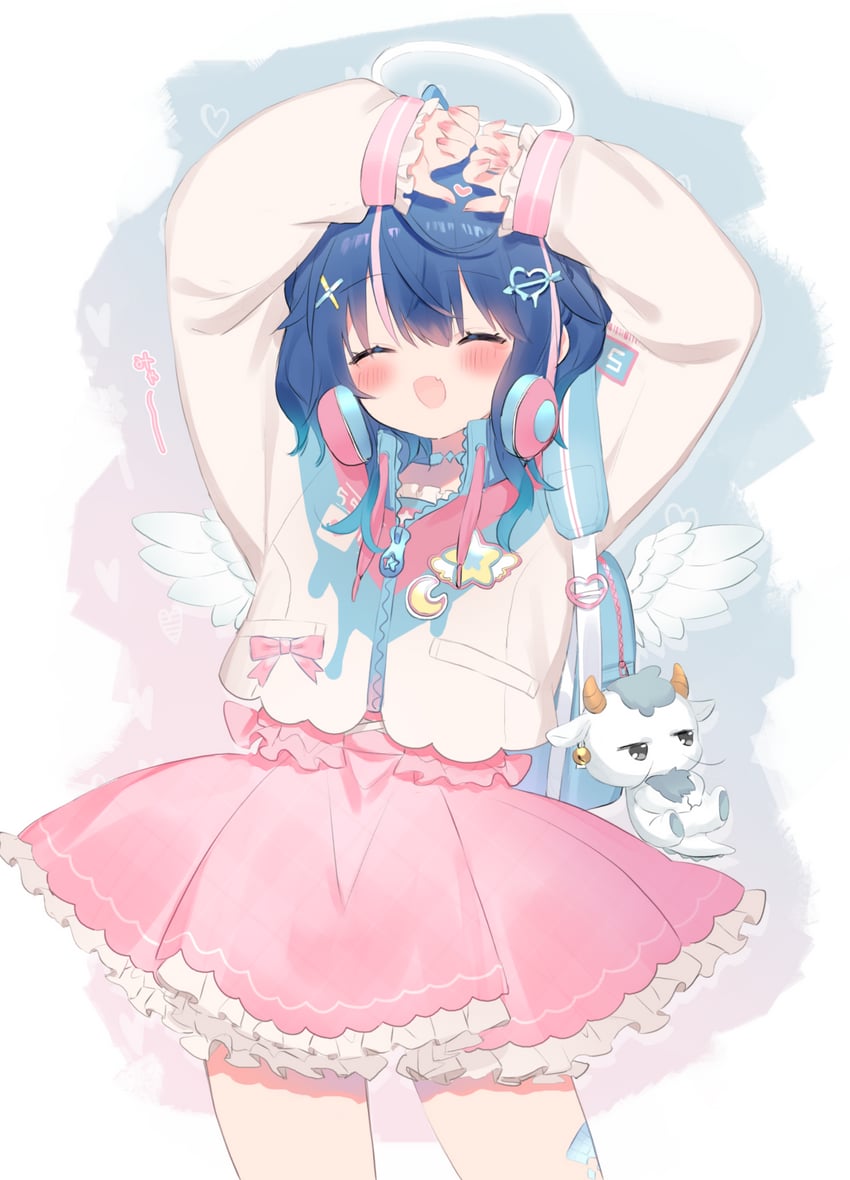 amamiya kokoro and neko (nijisanji) drawn by ron_(illro)