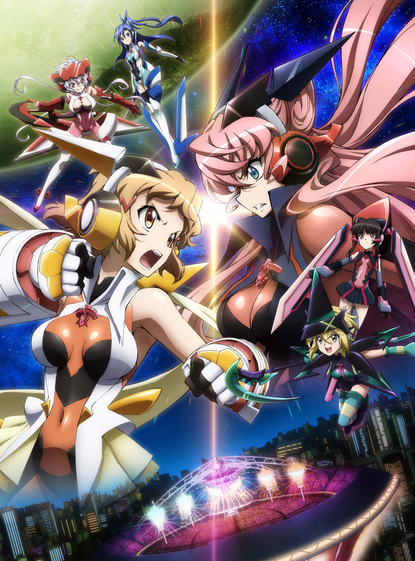 yukine chris, tachibana hibiki, akatsuki kirika, tsukuyomi shirabe, kazanari tsubasa, and 1 more (senki zesshou symphogear)