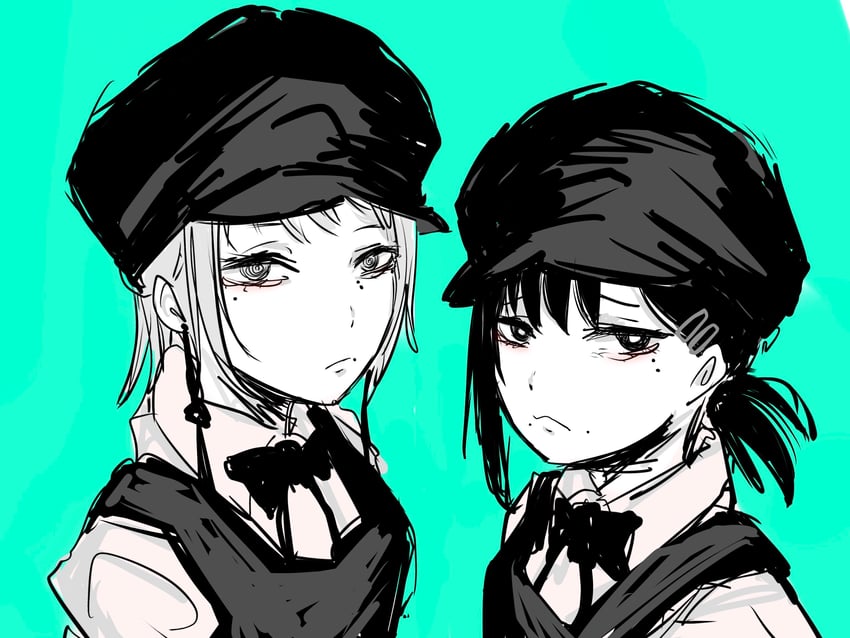 higashiyama kobeni and fami (chainsaw man) drawn by geromi_(st_3924)