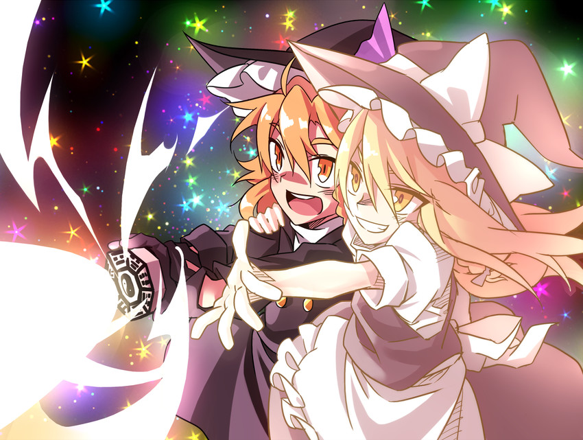 kirisame marisa, rei, and uzuki (touhou and 1 more) drawn by manarou