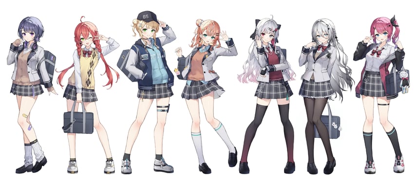 kuramochi meruto, ishigami nozomi, igarashi rika, koshimizu toru, sophia valentine, and 2 more (nijisanji) drawn by myske_(myst34415756)