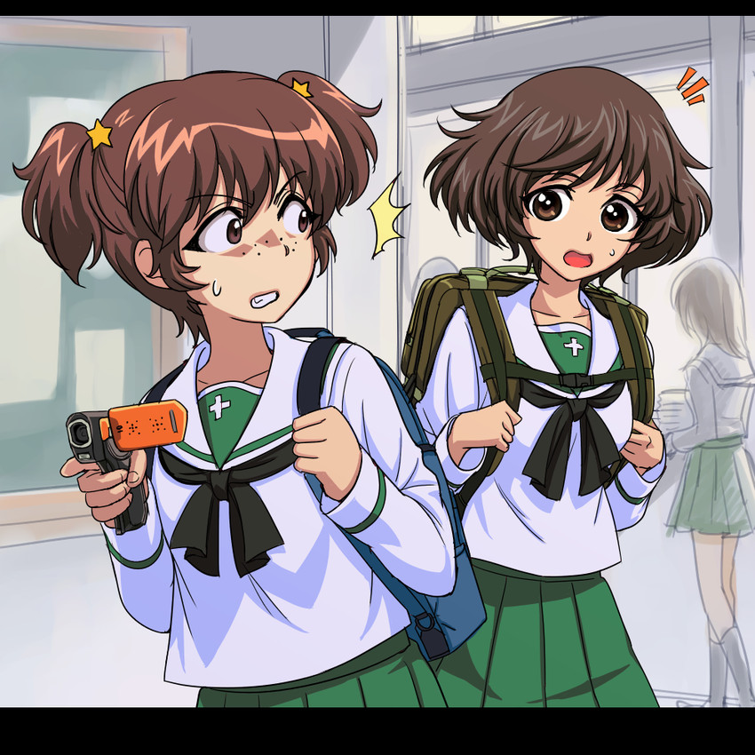 akiyama yukari and alisa (girls und panzer) drawn by shinmai_(kyata)