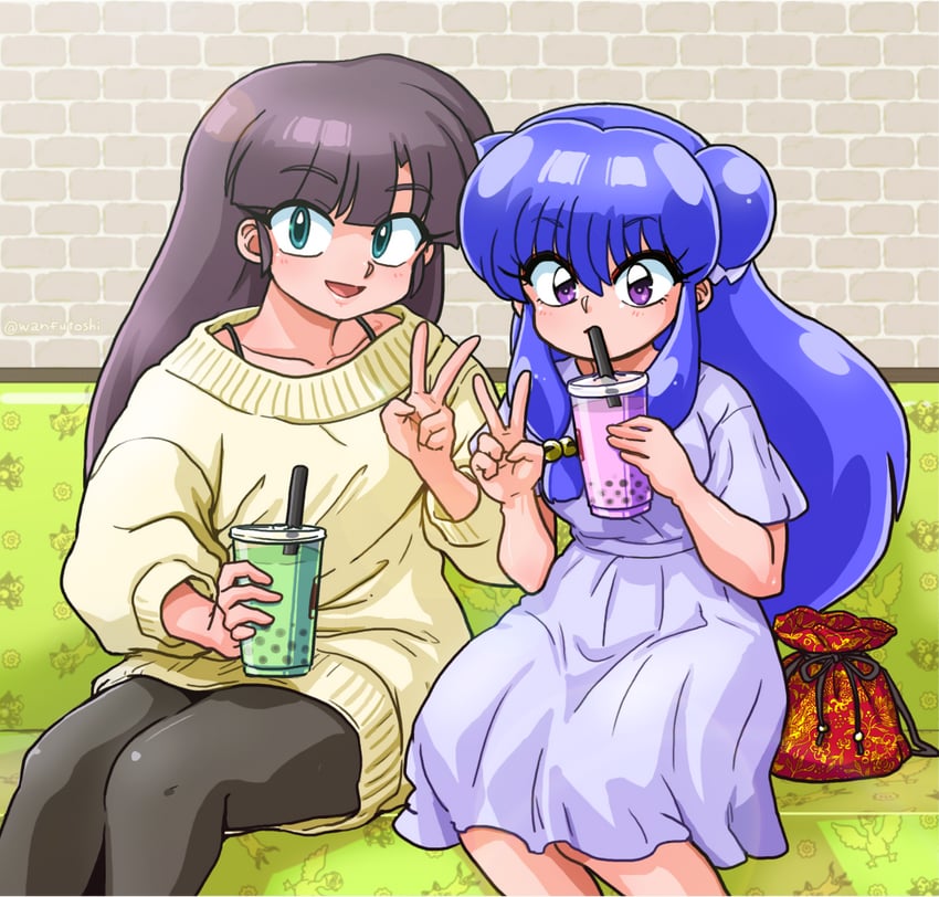 shampoo and kuonji ukyou (ranma 1/2) drawn by wanta_(futoshi)