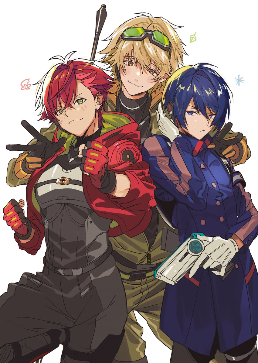 otori akira, will sprout, and kisaragi ren (helios rising heroes) drawn by nana_tetra