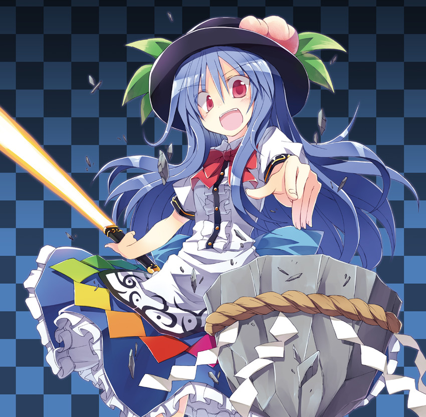 hinanawi tenshi (touhou) drawn by satou_kibi