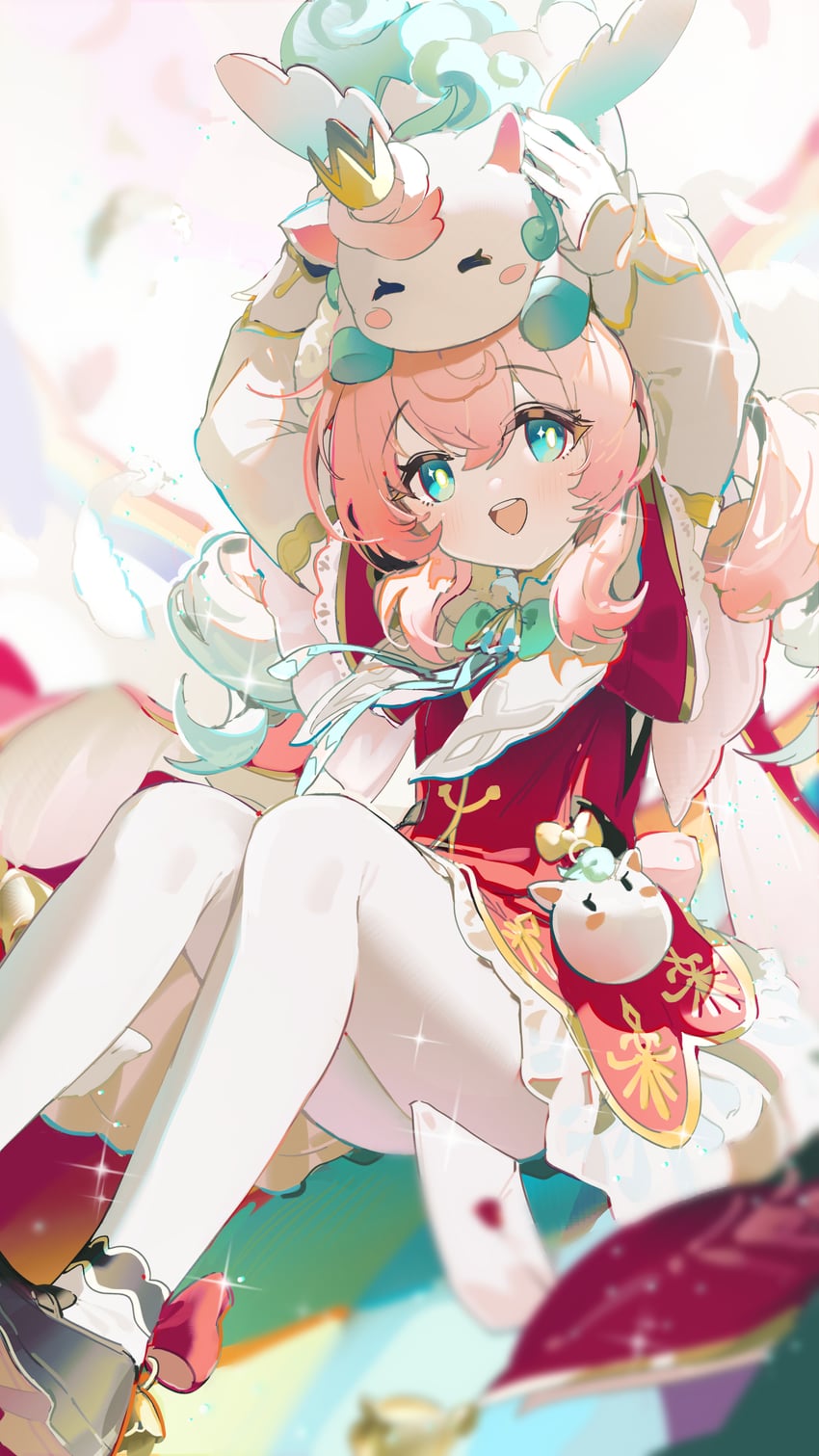 hyacine and little ica (honkai and 1 more) drawn by coria