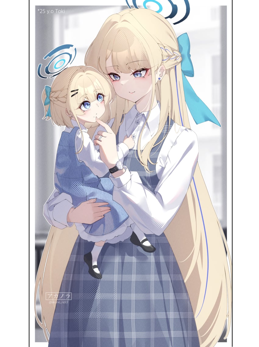 toki and ishikawa yui (blue archive) drawn by akanora