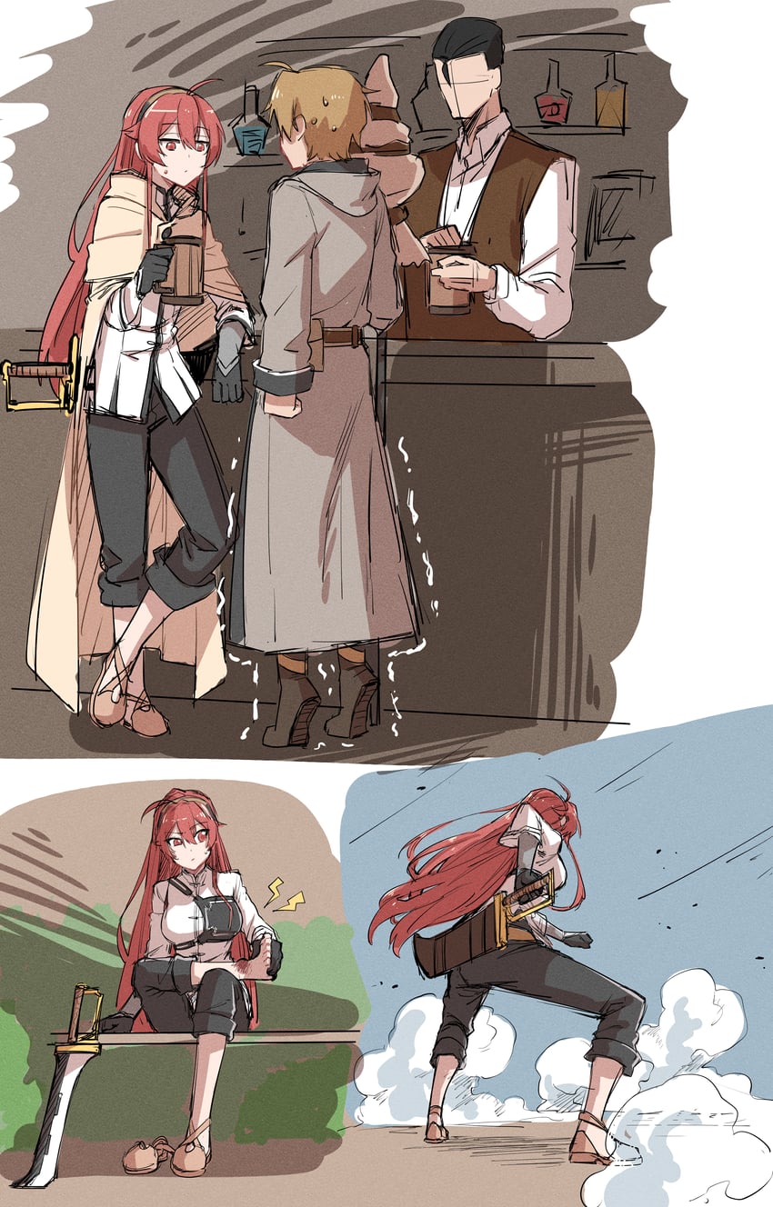 eris greyrat and rudeus greyrat (mushoku tensei) drawn by chubb