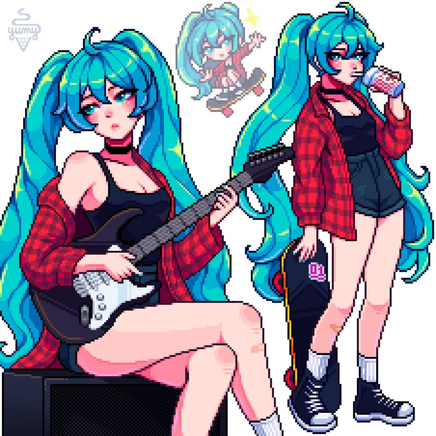 hatsune miku (vocaloid) drawn by yumykon