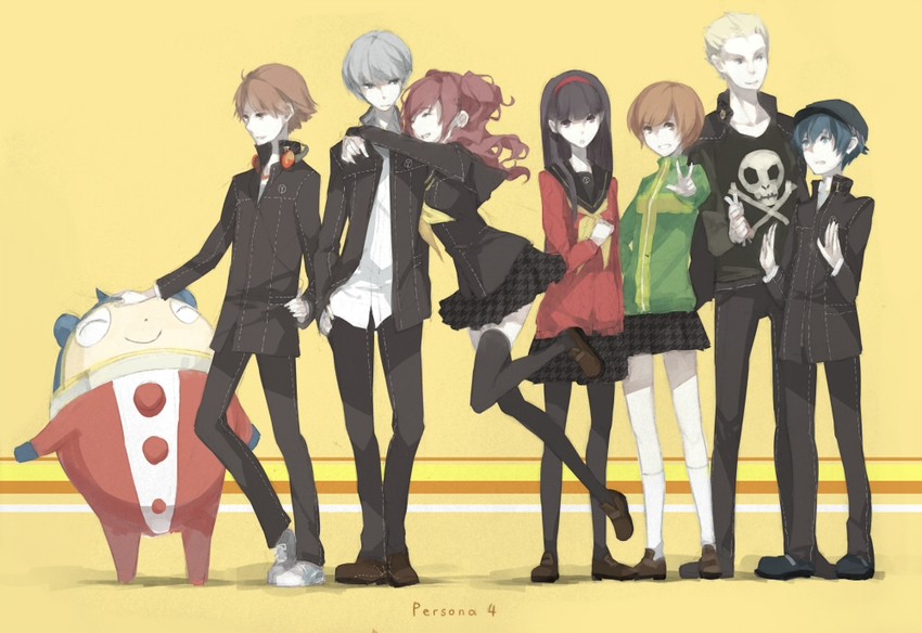 narukami yu, shirogane naoto, satonaka chie, kujikawa rise, amagi yukiko, and 3 more (persona and 1 more) drawn by shrie
