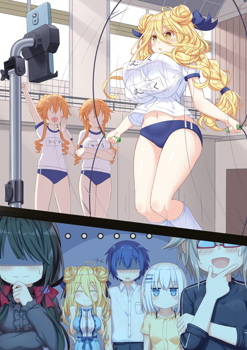 tokisaki kurumi, tobiichi origami, itsuka shido, hoshimiya mukuro, yamai kaguya, and 2 more (date a live) drawn by tsubasaki