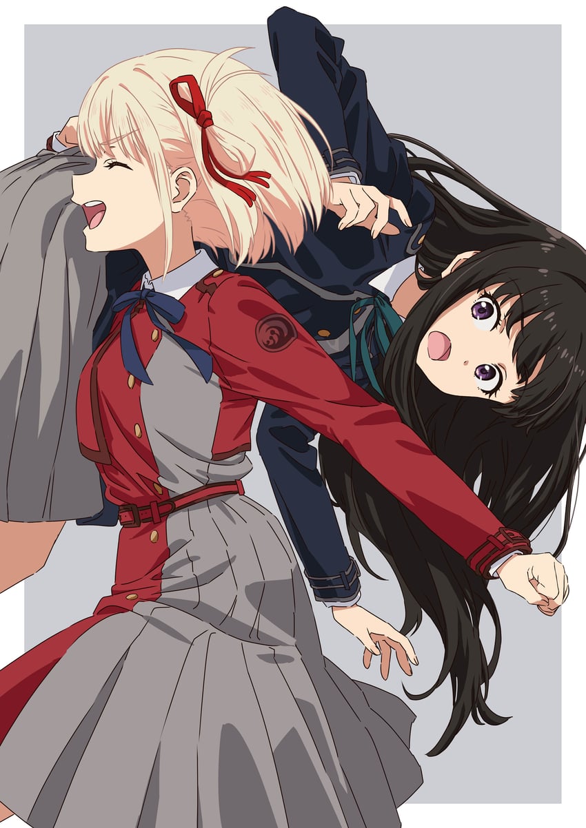 nishikigi chisato and inoue takina (lycoris recoil) drawn by asada7101