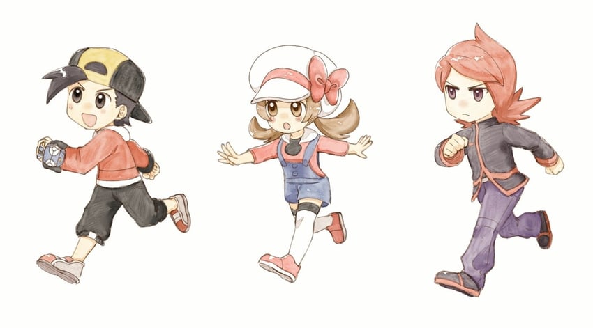 ethan, lyra, and silver (pokemon and 1 more) drawn by asuka_rkgk